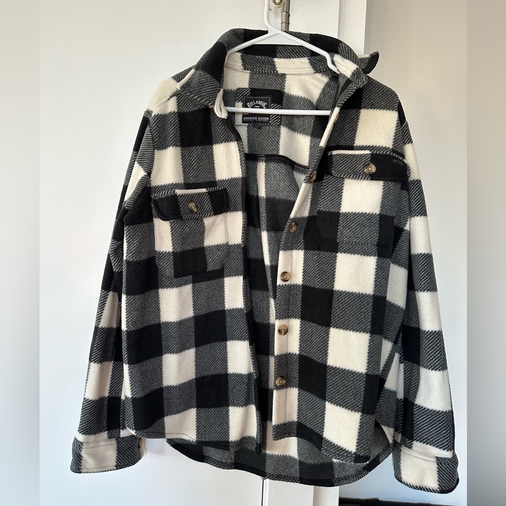 Billabong oversized fleece shacket, size: M.